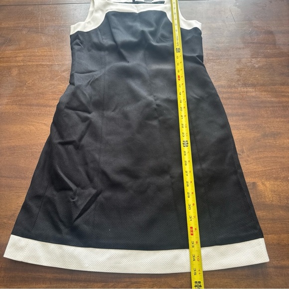 Ann Taylor Petites Silk Cotton Blend Black White Sleeveless Sheath Dress 2P - Picture 10 of 11